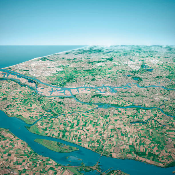 istock Rotterdam Harbor 3D Render Aerial Horizon View From South Aug 2019 1177435553