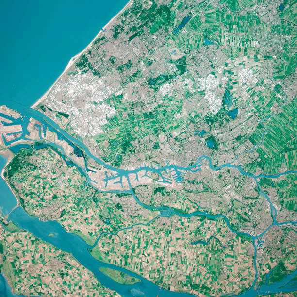 istock Rotterdam Harbor 3D Render Aerial Top View From South Aug 2019 1177435581
