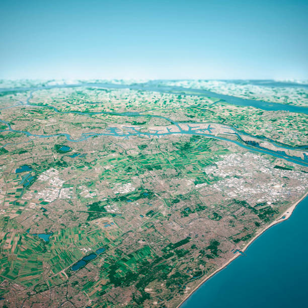 istock Rotterdam Harbor 3D Render Aerial Horizon View From North Aug 2019 1177436096