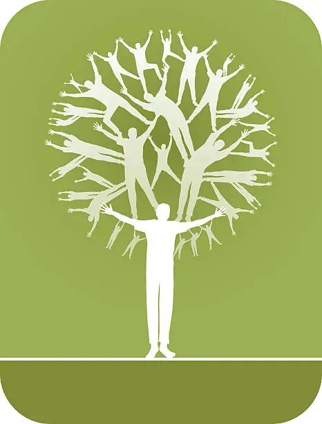 Vector illustration of human tree