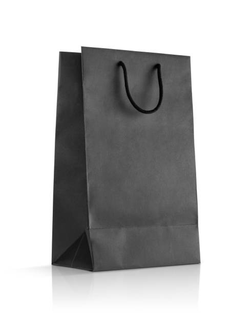 istock blank black paper shopping bag for design mock-up 1177440742