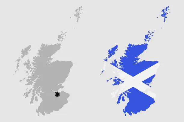 Vector illustration of Contour of Scotland