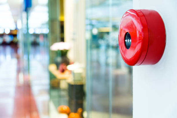 istock Fire alarm on wall of shopping mall 1177446381