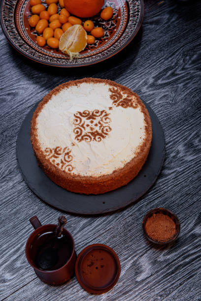 istock Close-up of a delicious cake with white cream 1177448903
