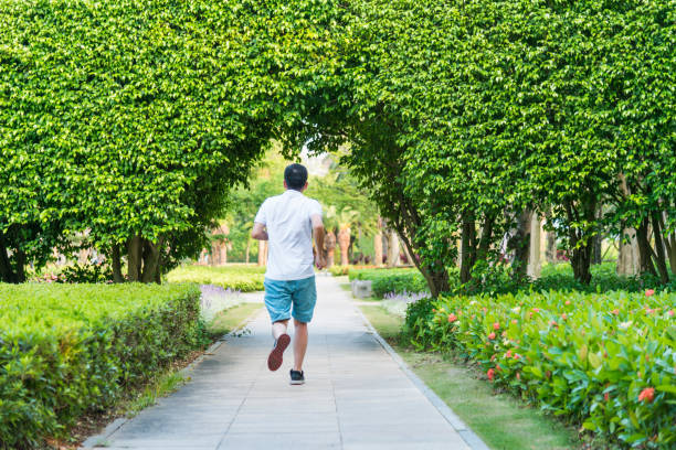 istock Man running through green natural tunnel 1177449782