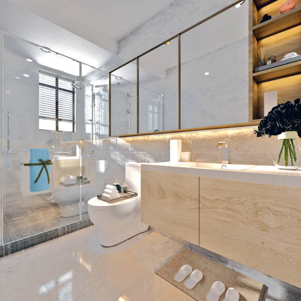 istock 3d render of luxury bathroom 1177451654