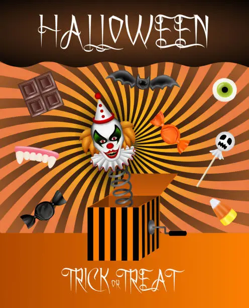 Vector illustration of trick or treat halloween background