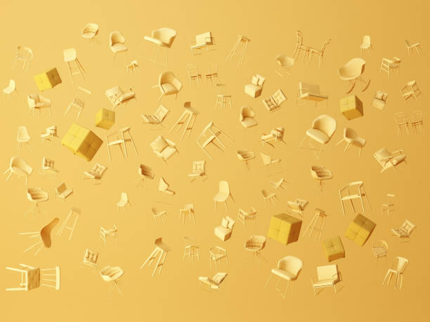 istock Abstract a lot of chair composition background. 3d rendering 1177454242