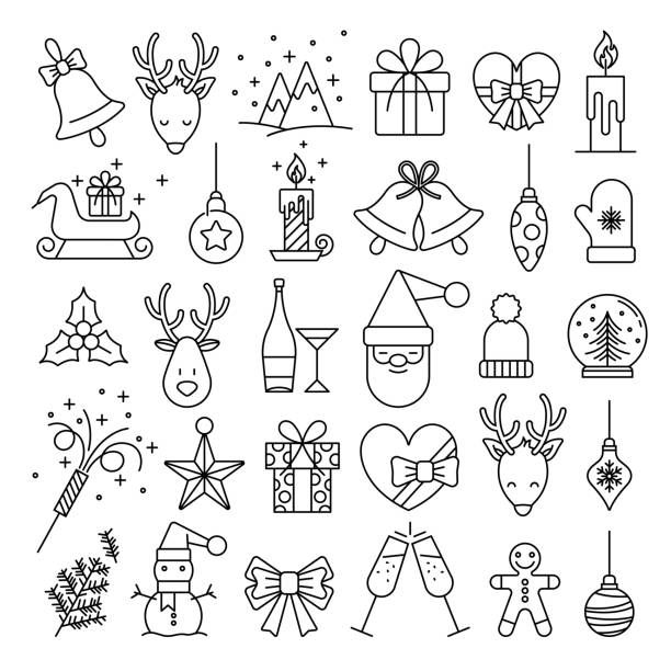 Christmas Icons - Big Line Series stock illustration Christmas Icons - Big Line Series stock illustration christmas symbols stock illustrations