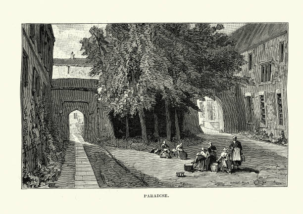 istock Paradise in the Grounds of Winchester College, 19th Century 1177454697