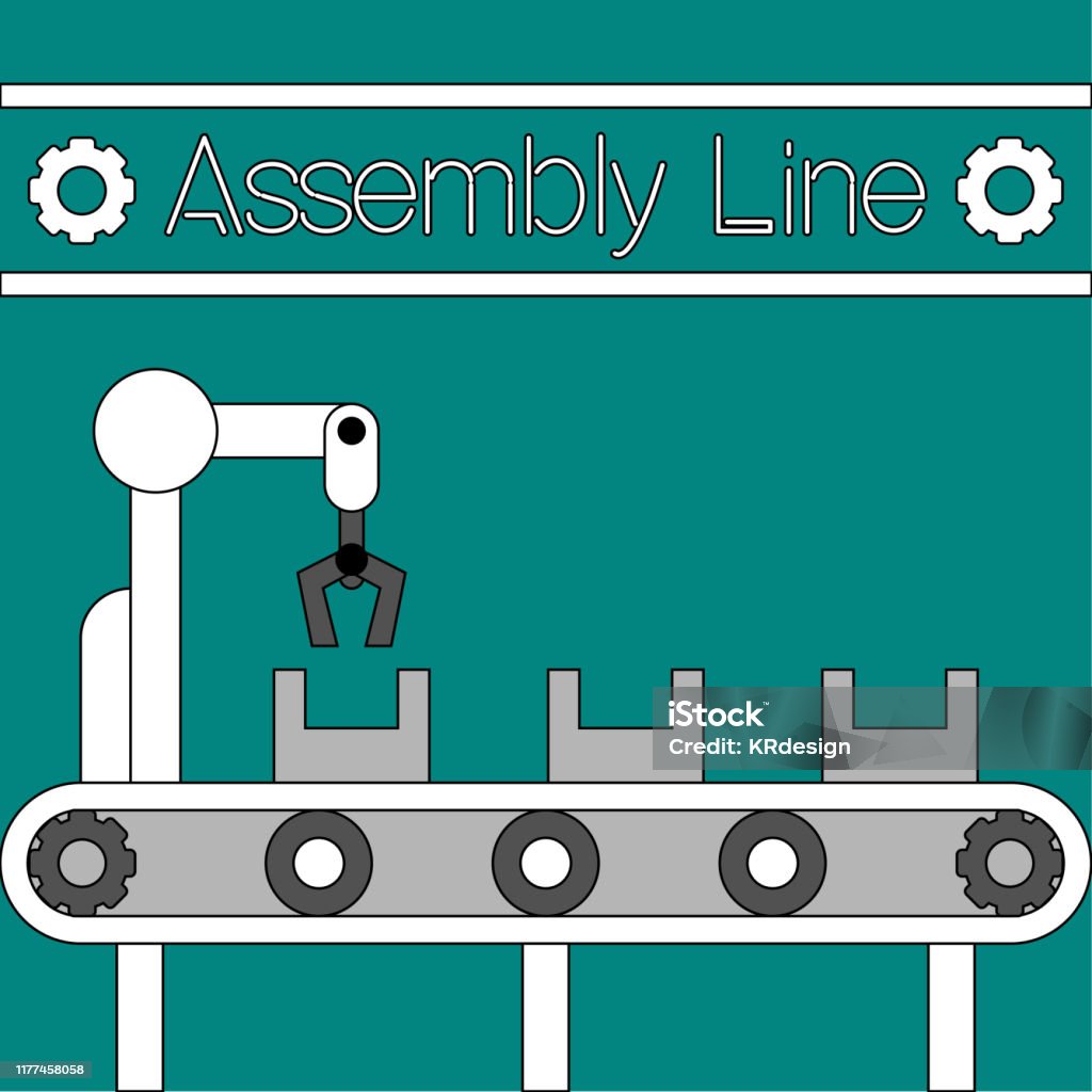 Assembly Line Paper Assembly Line Poster Stock Illustration - Download Image Now ...