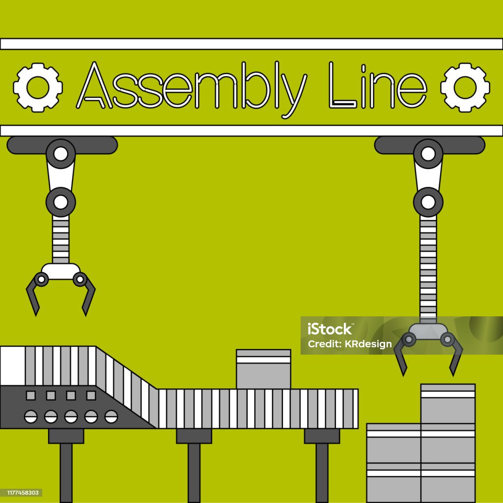 Assembly Line Paper Assembly Line Poster Stock Illustration - Download Image Now ...