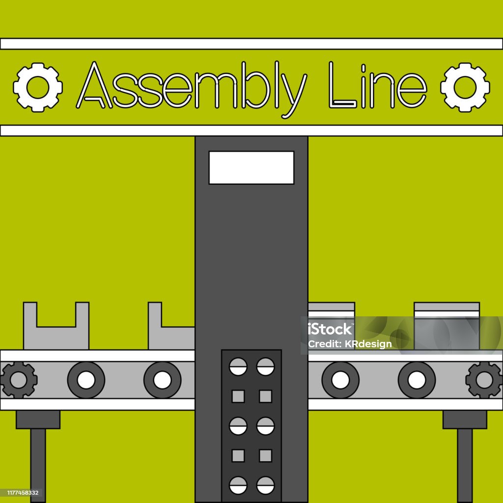 Assembly Line Paper Assembly Line Poster Stock Illustration - Download Image Now ...