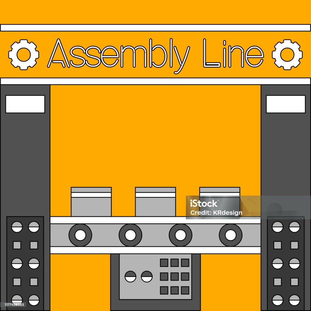 Assembly Line Simple Sign Assembly Line Poster Stock Illustration - Download Image Now ...