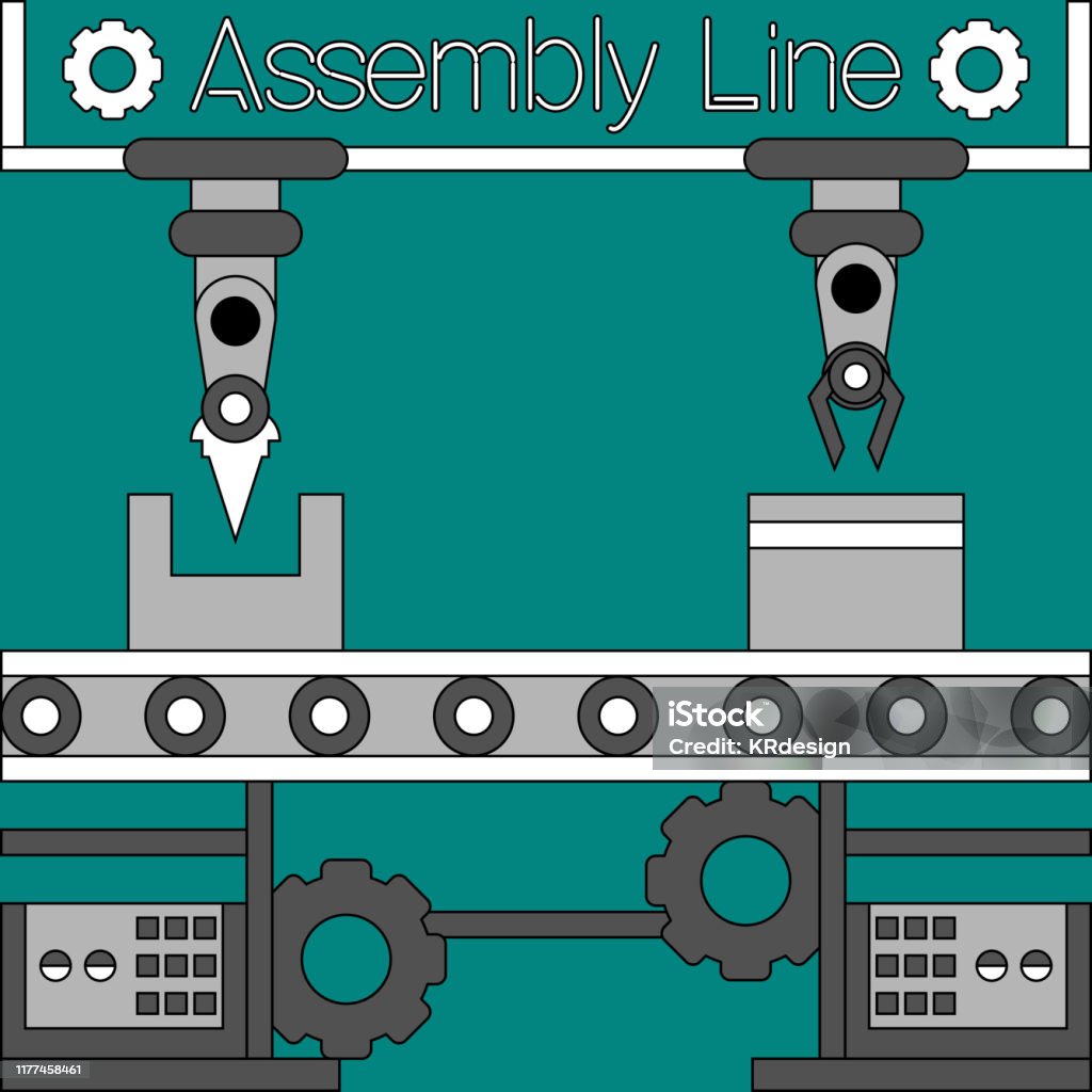 Assembly Line Paper Assembly Line Poster Stock Illustration - Download Image Now ...
