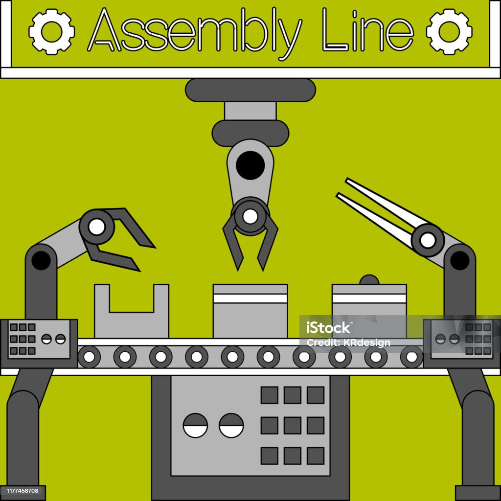 Assembly Line Poster Stock Illustration - Download Image Now ...
