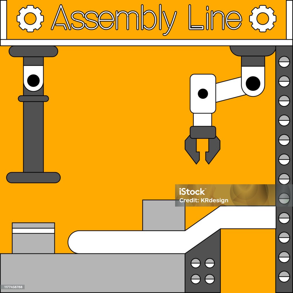 Assembly Line Paper Assembly Line Poster Stock Illustration - Download Image Now ...