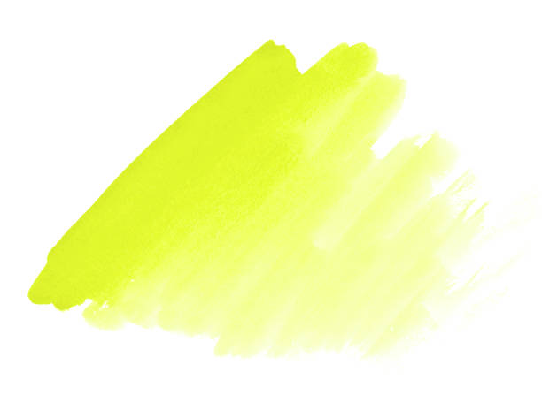 istock Yellow-green watercolor paint stain space 1177459868