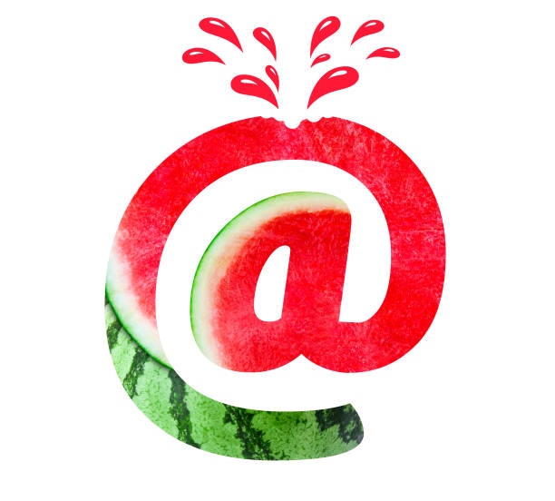 symbole de pastèque @ - red asia send mail photos et images de collection