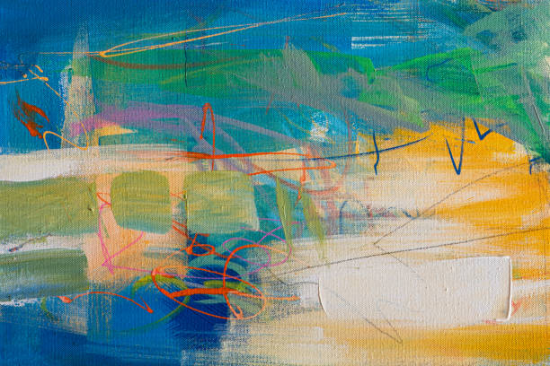 istock Fine Art Abstract Painting Background with Brush Strokes 1177460315