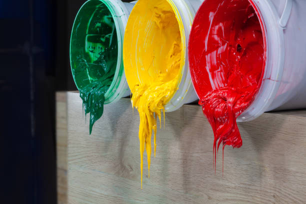 istock green yellow and red colors are dripping 1177461957