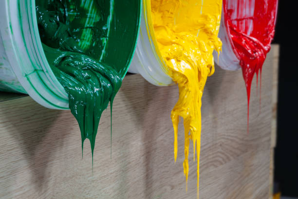 istock green yellow and red colors are dripping 1177461980