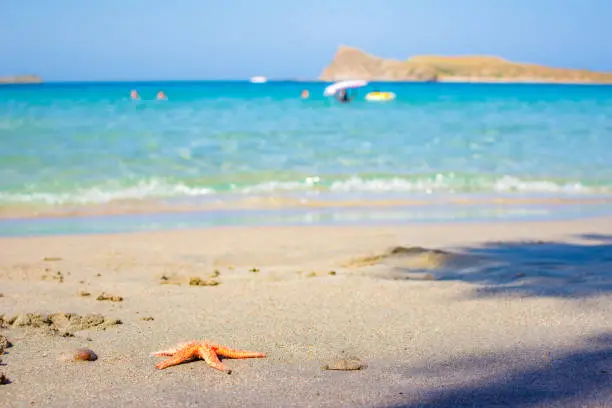 Photo of Amazing beach of Kolokitha near Elounda, Crete, Greece.