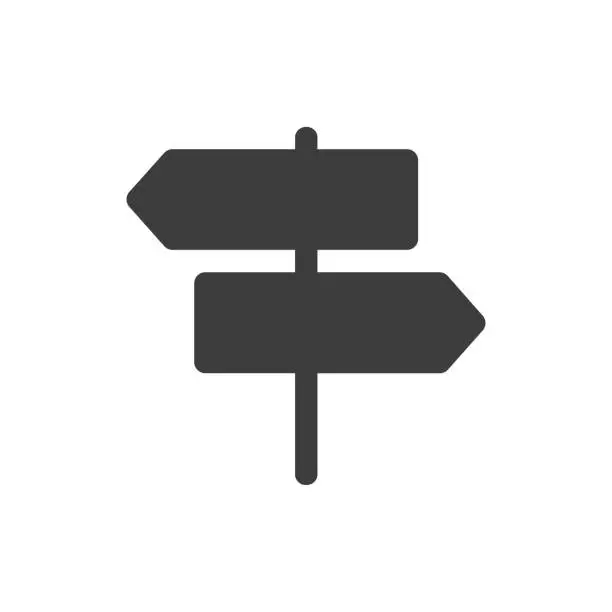 Vector illustration of Signpost icon vector. Road sign icon flat
