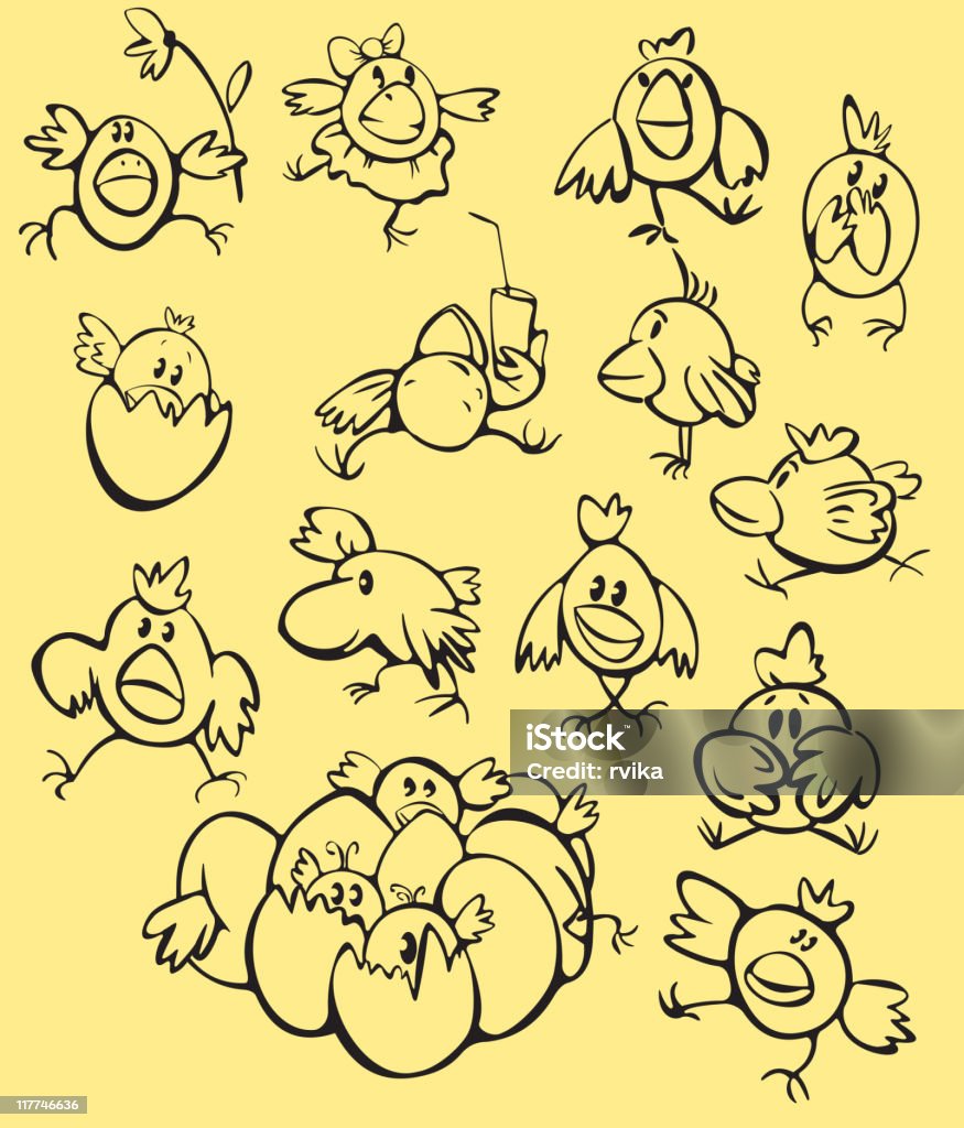 Easter chickens.  Animal stock vector