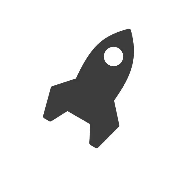 Vector illustration of Rocket silhouette icon. Start Up Icon, Rocket Icon