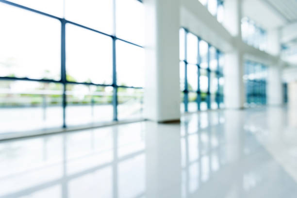 istock Blur background of empty lobby in hospital 1177469401