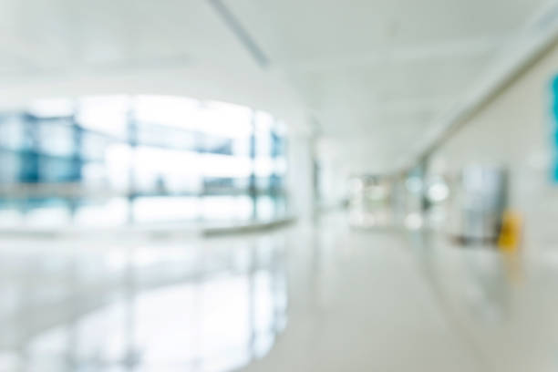 istock Blur background of empty lobby in hospital 1177469475