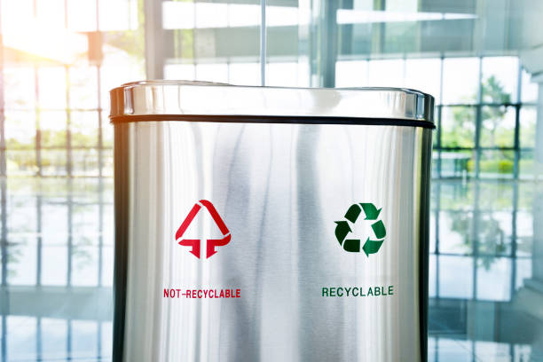 istock Recyclable and non-recyclable garbage can indoors 1177469947