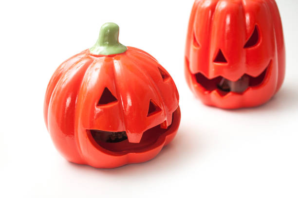 istock decorative pumpkins for halloween on white background 1177471485