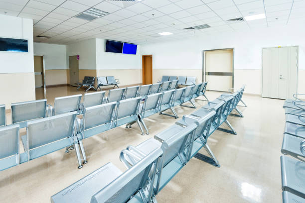 istock Empty seats in hospital waiting room 1177471701