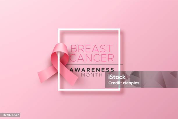 Рак Молочной Железы Осведомленности 3d Розовый Шелковый Лента Кадр — стоковая векторная графика и другие изображения на тему Рак груди