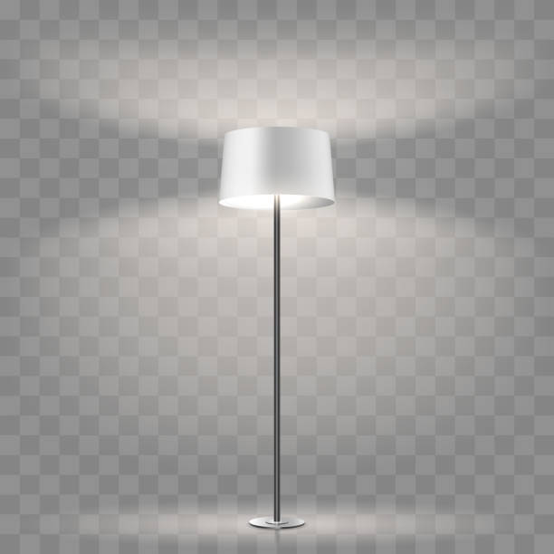 Modern Floor Lamp On Transparent Background Stock Illustration Download Image Now Electric Lamp, - High, White Color -