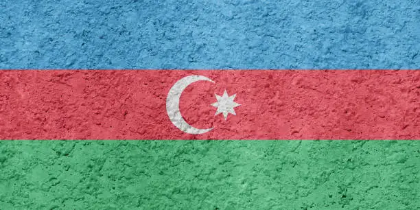 Photo of Azerbaijani Flag Concrete Texture