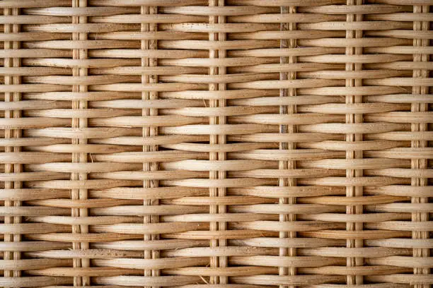 A closeup on plaited bamboo.