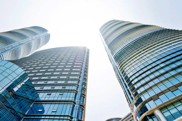 istock Low angle view of the modern office building 1177478373