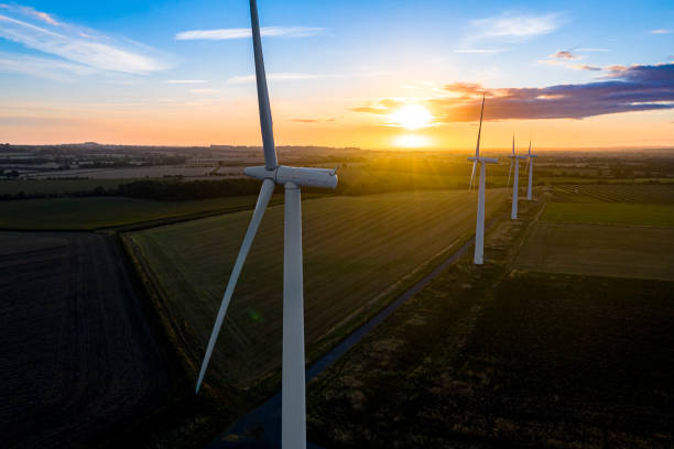 istock Wind turbines at sunrise 1177479287