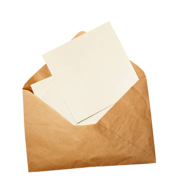 istock Opened craft paper envelope with empty pieces of paper 1177483253