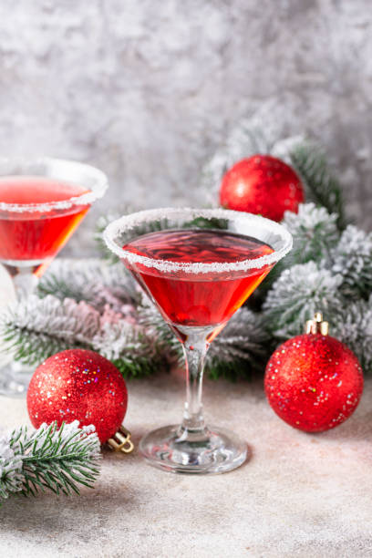 istock Christmas festive cocktail red martini 1177485193