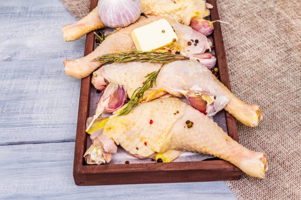 istock Raw chicken legs. Fresh BIO ingredient for preparation traditional food 1177487004