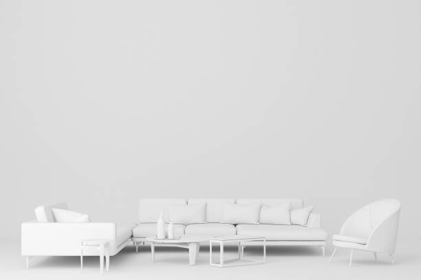 istock White sofa L shape and armchair.3d rendering 1177490803