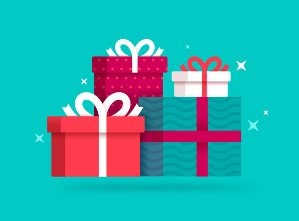 Gifts and Presents Holiday gifts and presents stack of items. package illustrations stock illustrations