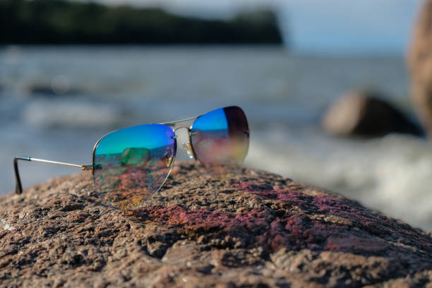 istock Reflection of the landscape in glasses. 1177492307