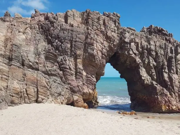 Photo of Pedra Furada, one of the largest sights in Jericoacoara, Ceará