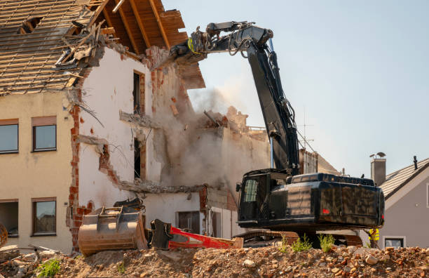 destruction of residential house stock photo