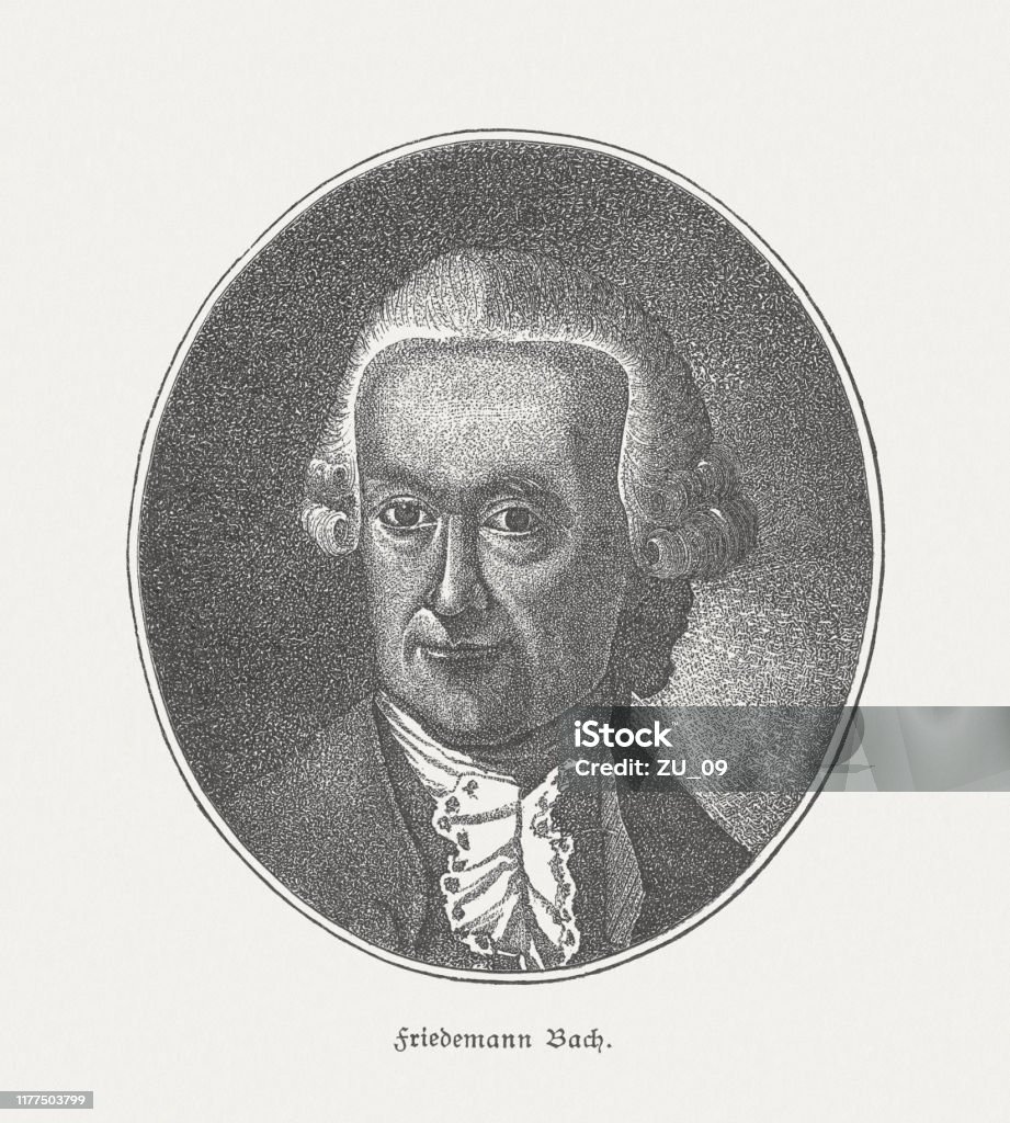 Wilhelm Friedemann Bach German Composer Wood Engraving Published 1885